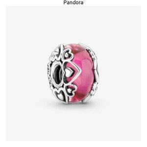 Pandora Reveal Your Love Pink Murano Glass Charm